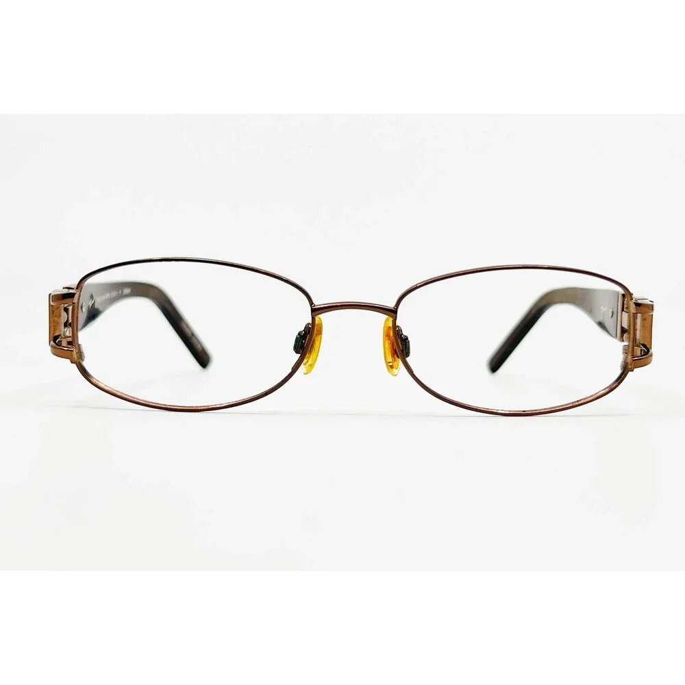 Tura Eyeglass Frames Womens Brown Oval Full Rim Metal Designer 51-17-135